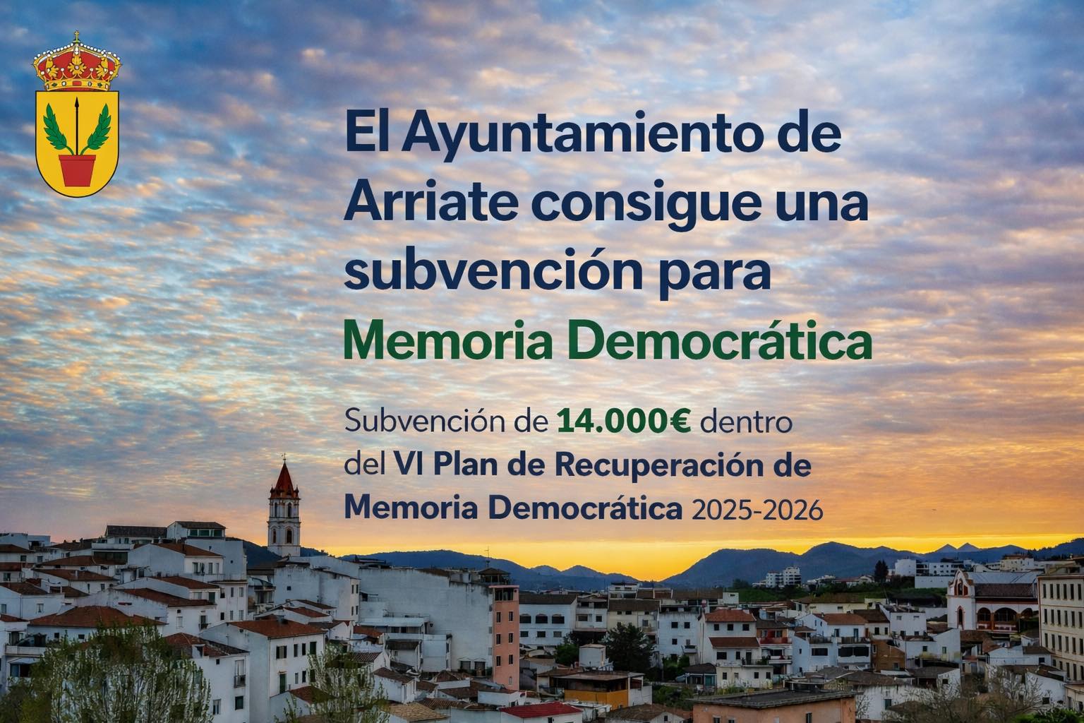 Arriate consigue una subvención de 14.000 euros del Plan de Recuperación de Memoria Democrática