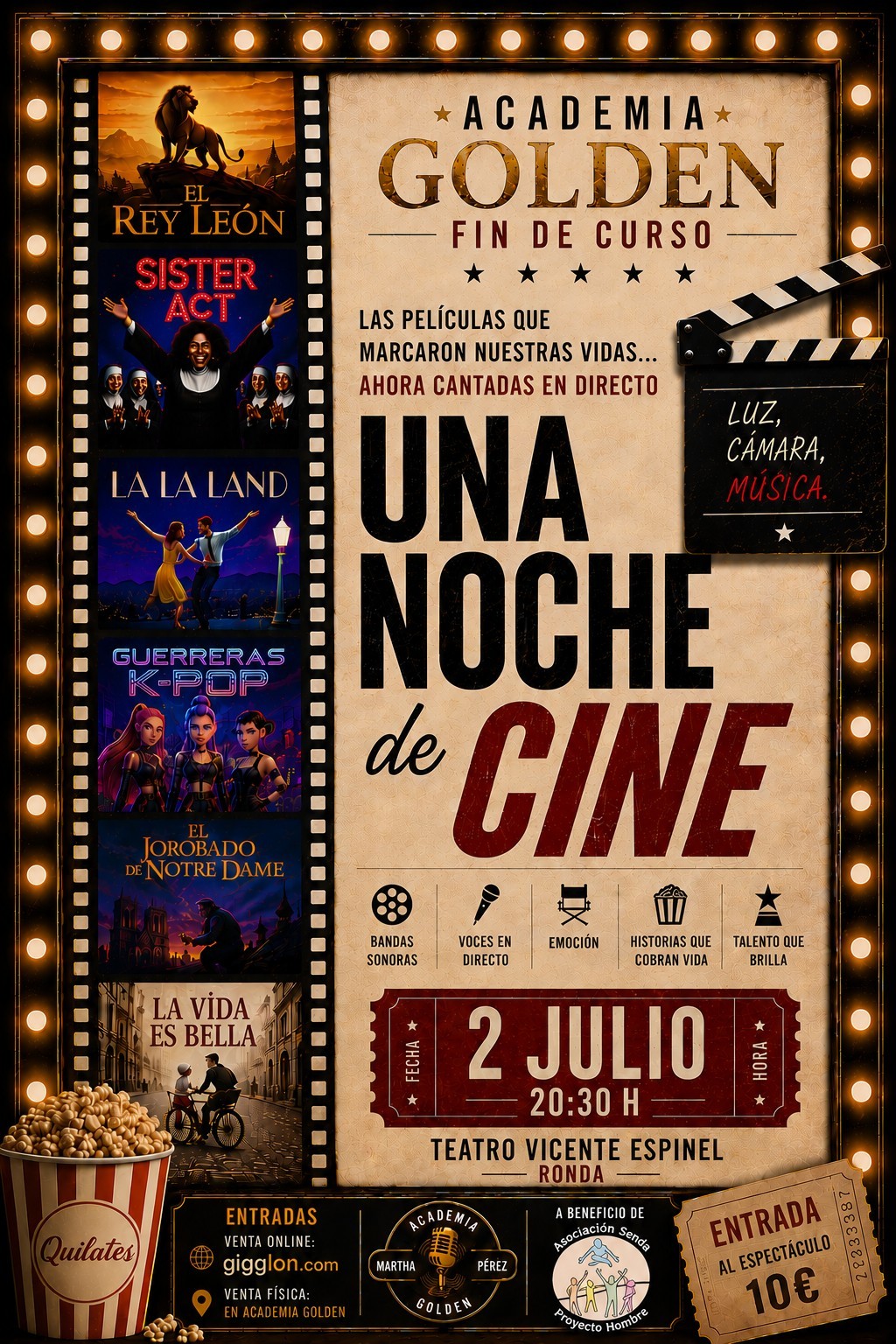 La Academia Golden de Martha Pérez llevará al Teatro Vicente Espinel «Una Noche de Cine»