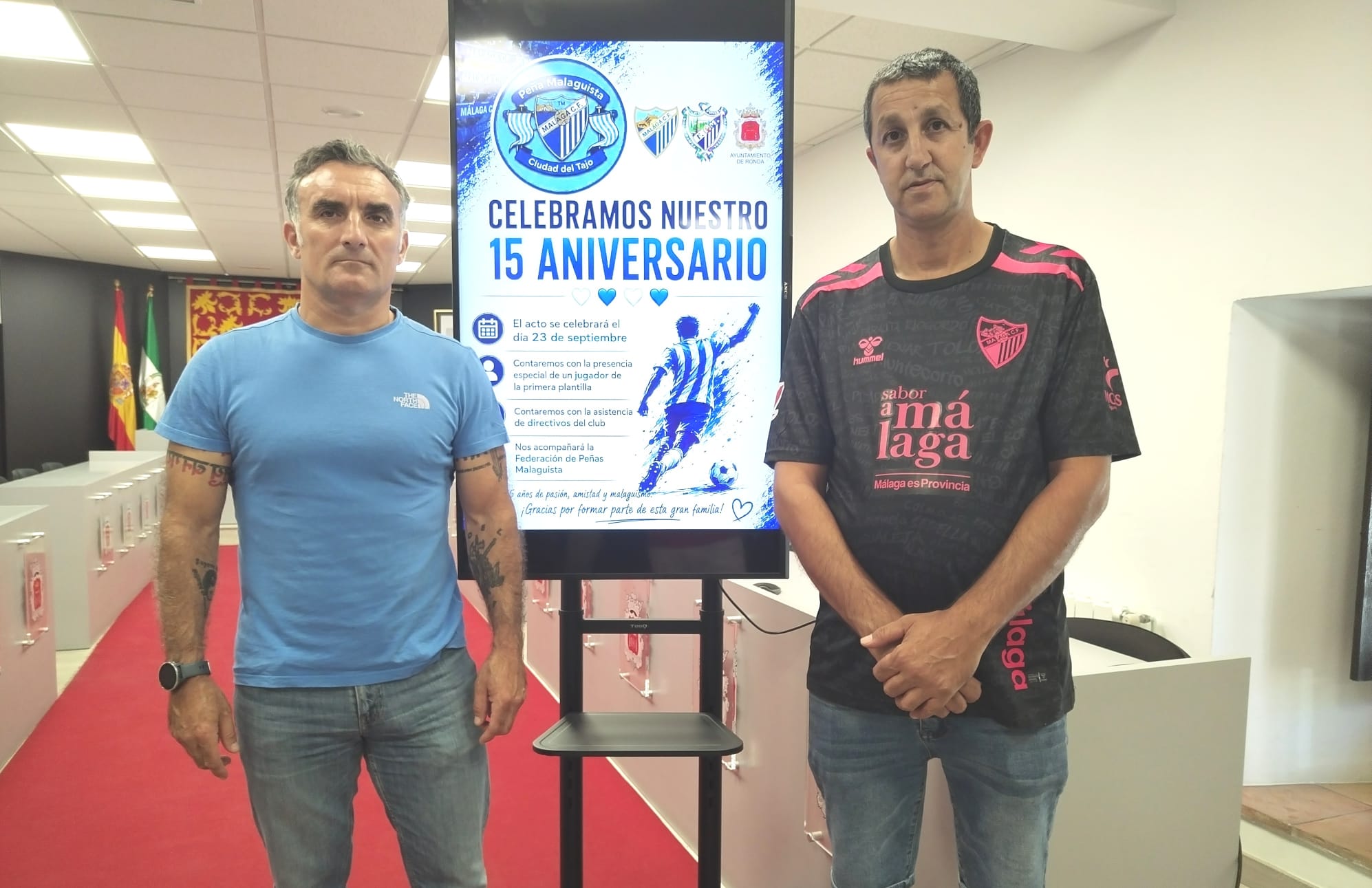 Ronda acogerá el 23 de septiembre un encuentro malaguista con motivo del 15º aniversario de la Peña Ciudad del Tajo